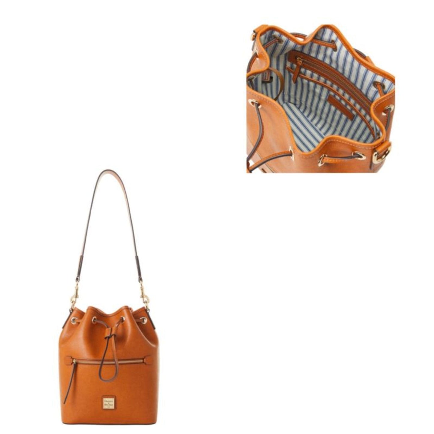 SAFFIANO DRAWSTRING BAG
