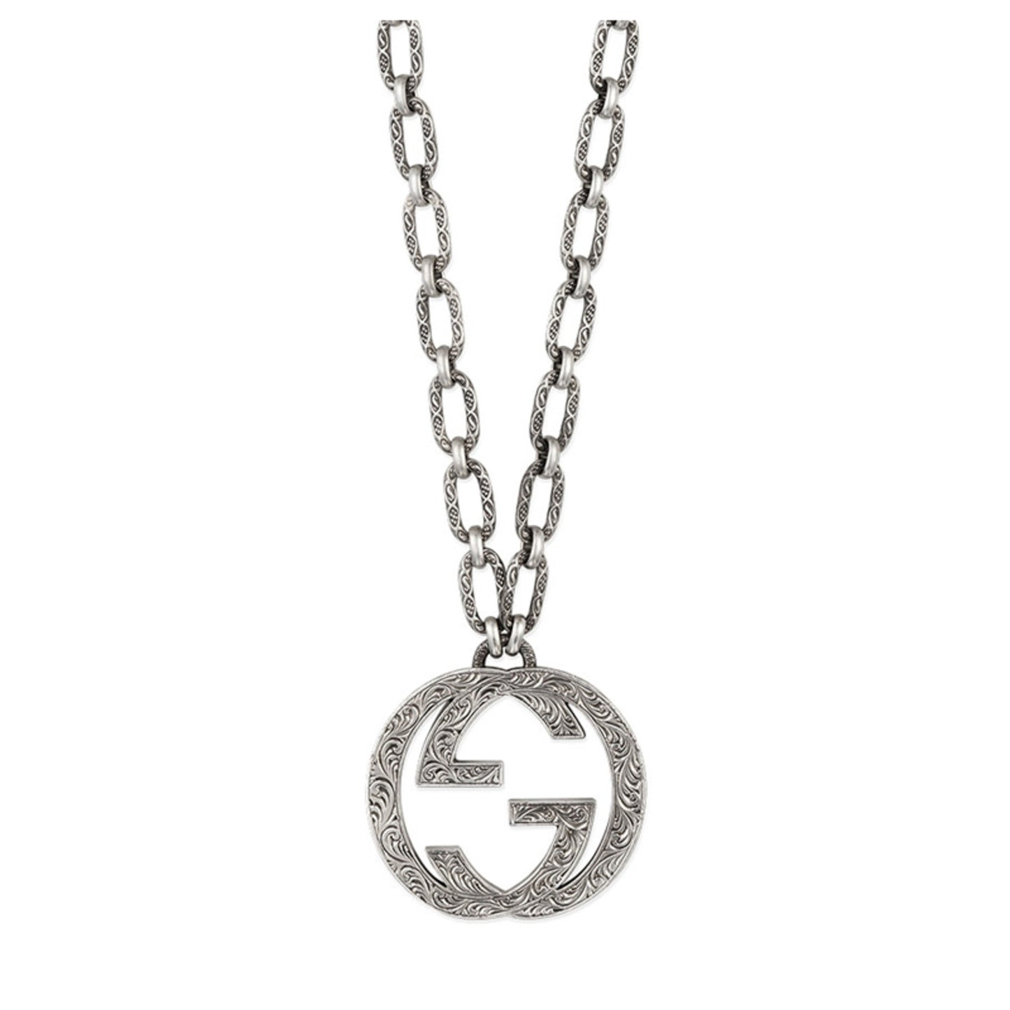 LADIES INTERLOCKING G PENDANT NECKLACE
