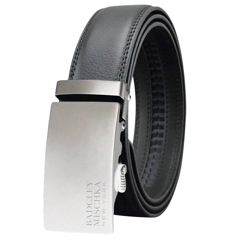 Men's Gold Round Watch w/ Black Dial and Men's Regular Ratchet Belt