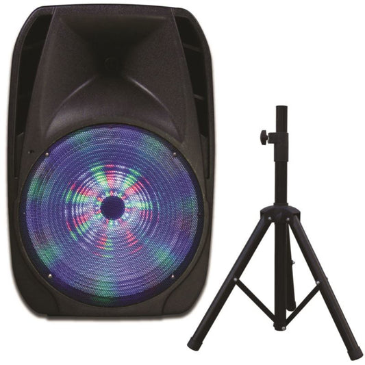 15 IN PROFESSIONAL BLUETOOTH SPEAKER WITH TRIPOD STAND