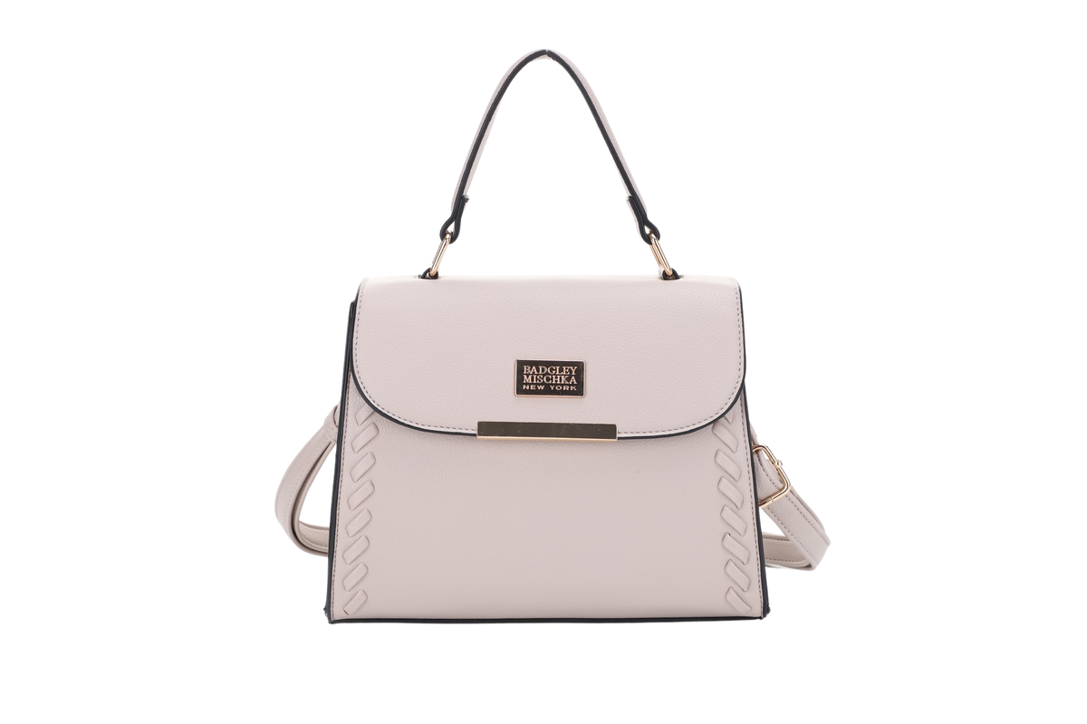 BADGLEY MISCHKA Whipstitch Flap-Over Satchel