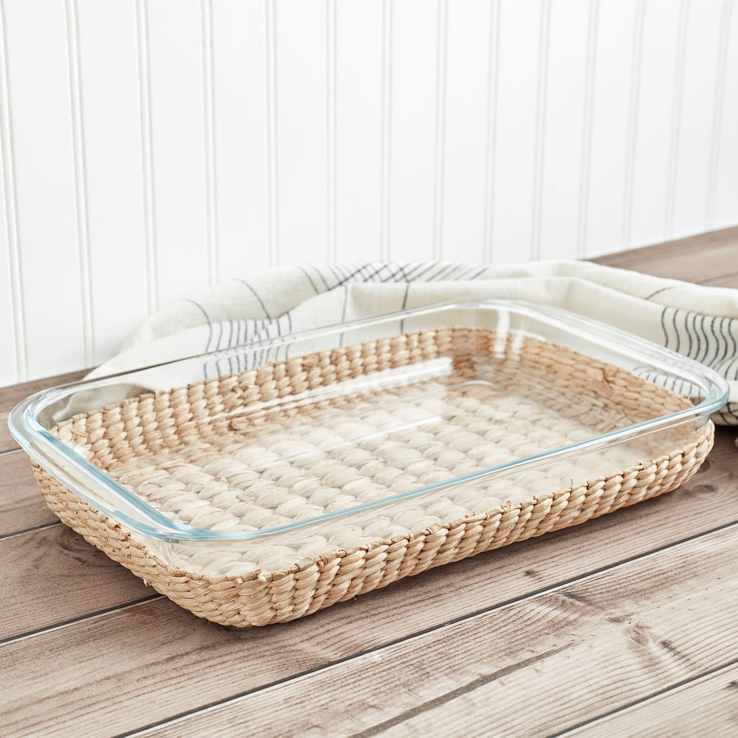 DOLLY 2PC GLASS BAKER WITH WICKER