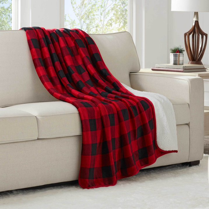 Vellux Printed Flannel with Sherpa Reverse Throw