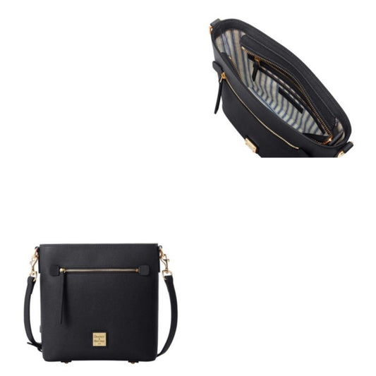 SAFFIANO ZIP CROSSBODY - (BLACK)