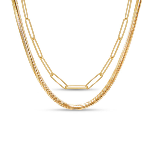 Gold Double Strand Paperclip Necklace