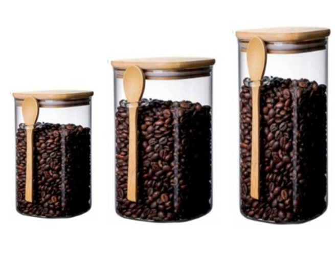 9pc Glass Cylindrical Storage Sets