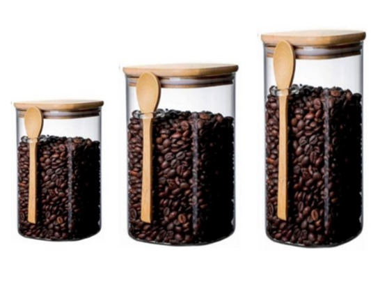 9pc Glass Cylindrical Storage Sets