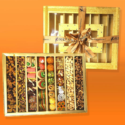 Diwali Golden Sweets & Dried Fruit Gift Box