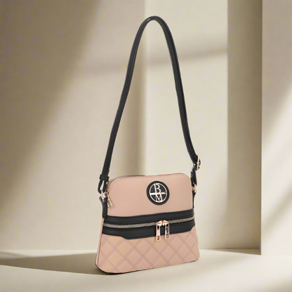BADGLEY MISCHKA Nylon Double Diamond Quilted Crossbody