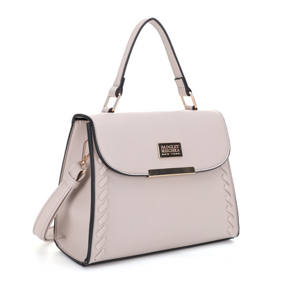 BADGLEY MISCHKA Whipstitch Flap-Over Satchel