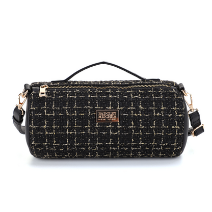 BADGLEY MISCHKA Tweed Barrel Bag