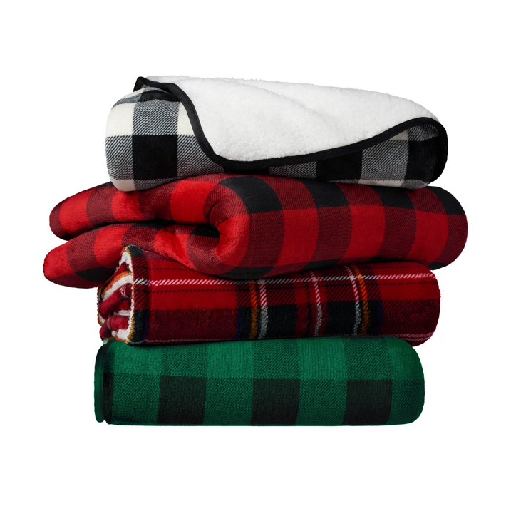 Vellux Printed Flannel with Sherpa Reverse Throw