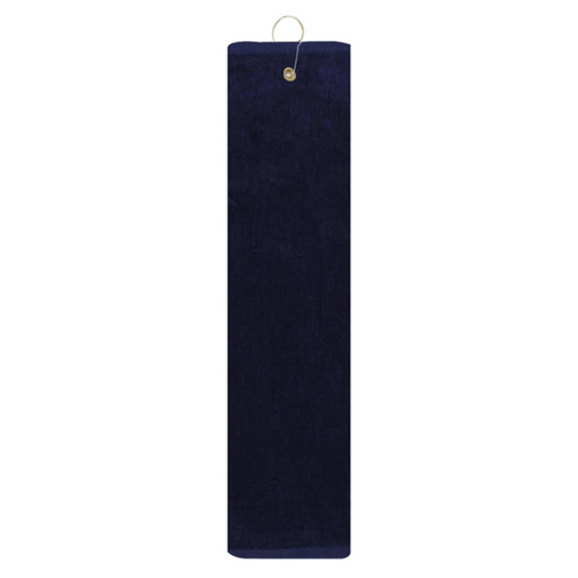 PRO TOWELS DIAMOND COLLECTION GOLF TOWEL WITH GROMMET - NAVY