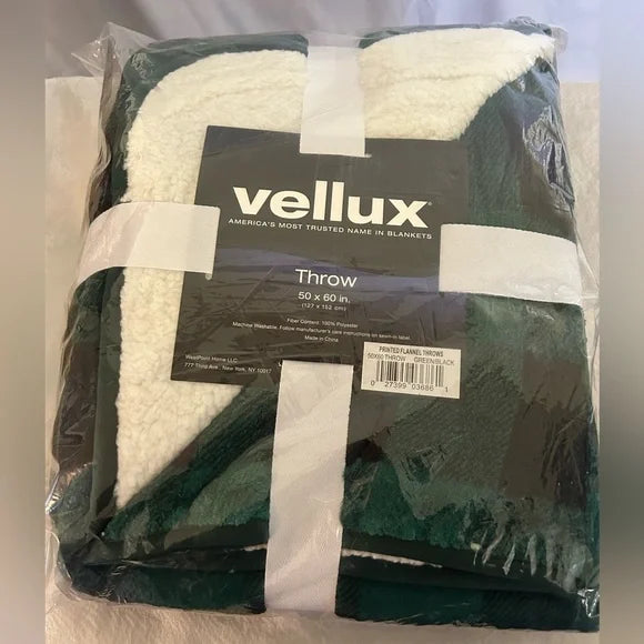 Vellux Printed Flannel with Sherpa Reverse Throw
