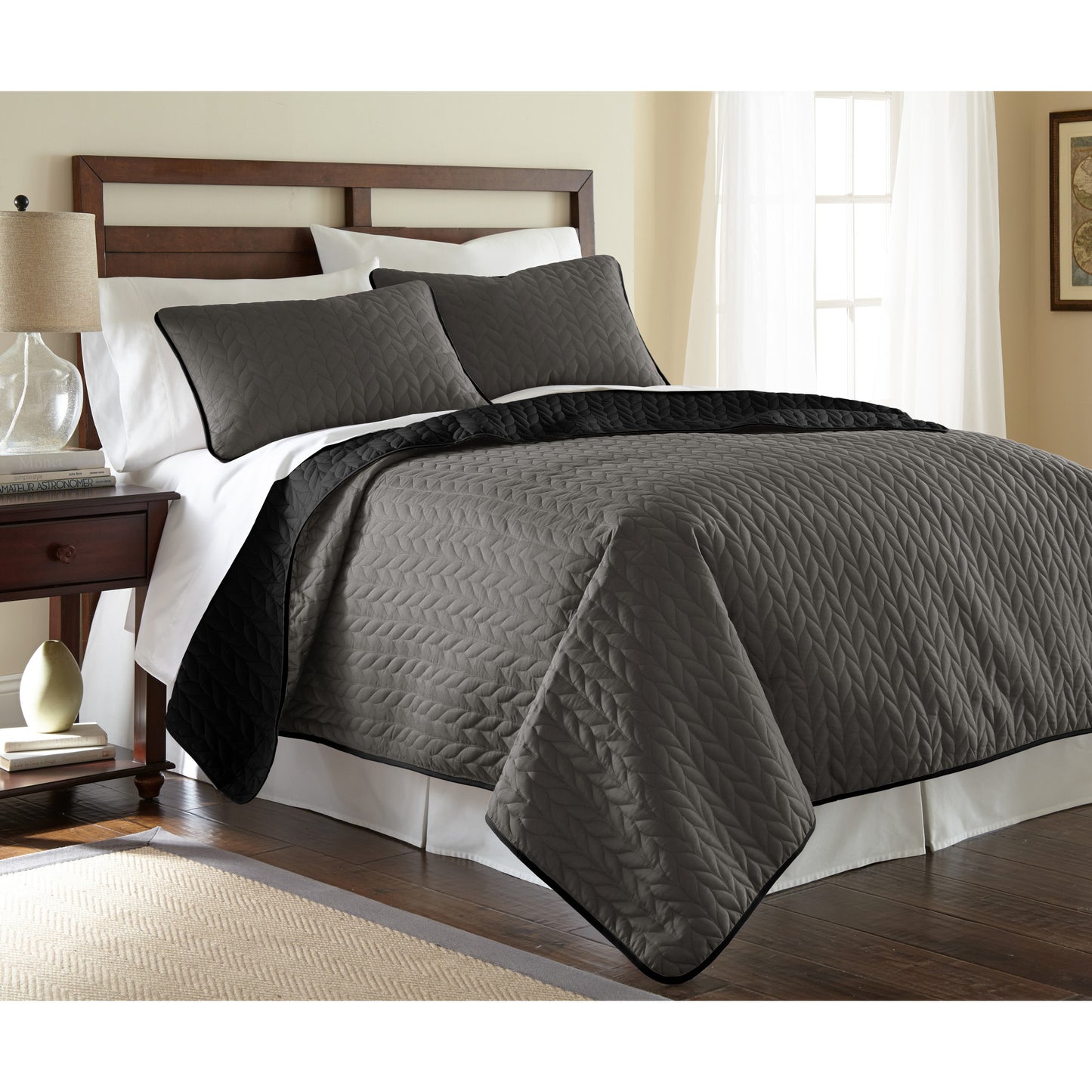 3 PC SOLID COVERLET SET